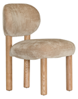 Moda dining chair dolce with soft upholstered seat and natural timber legs styled for modern australian dining interiors