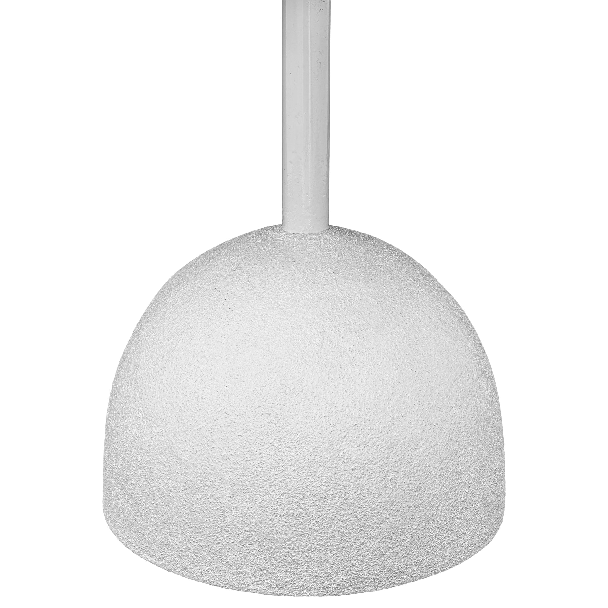 A contemporary white side table with a smooth, rounded top and a textured dome-shaped base, offering a modern and sculptural design