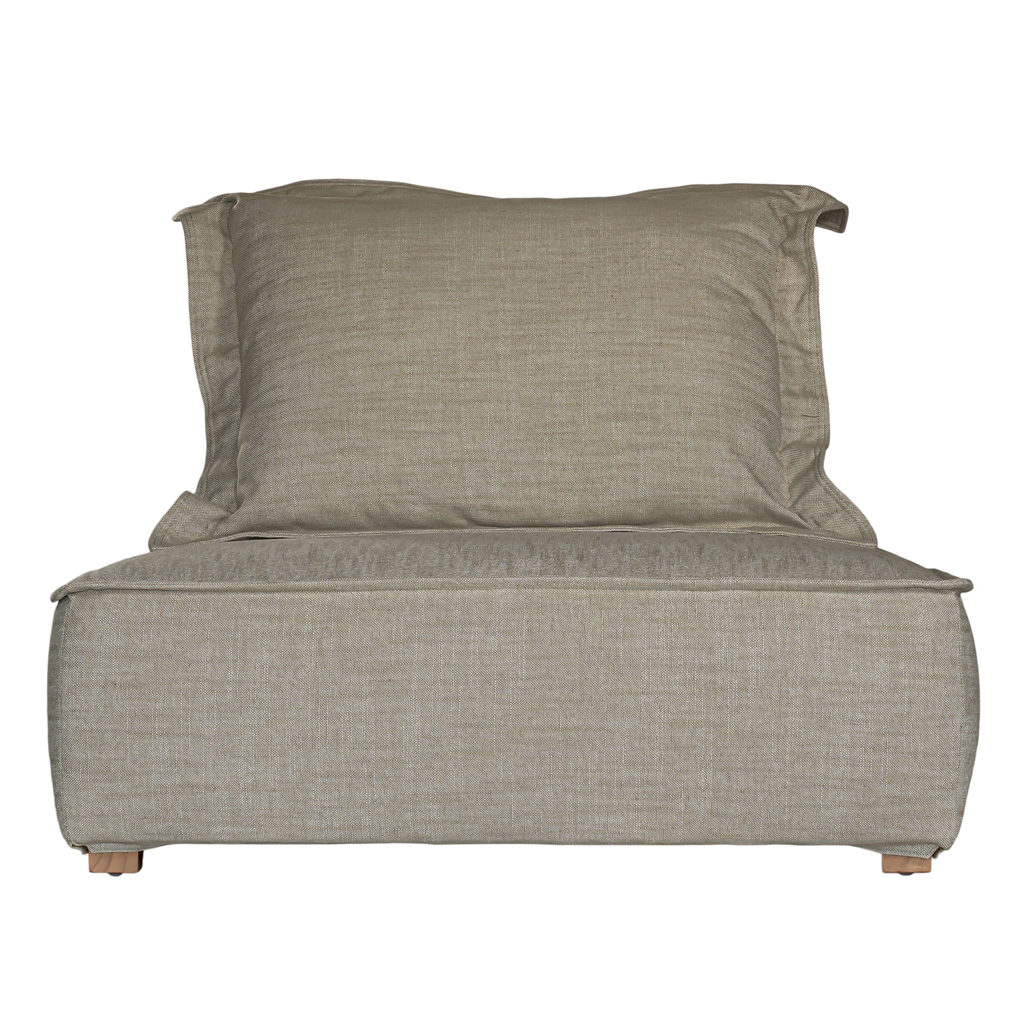 A versatile modular lounge chair in moss upholstery, designed for ultimate comfort with a deep seat and plush back cushion. Perfect for modern, relaxed interiors
