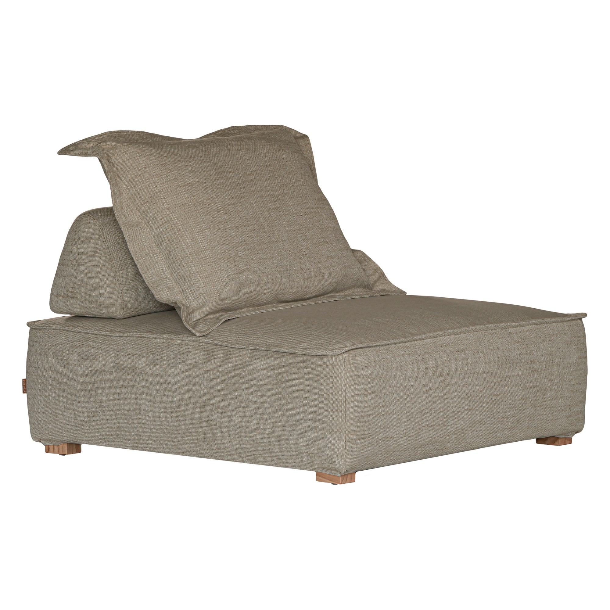 A versatile modular lounge chair in moss upholstery, designed for ultimate comfort with a deep seat and plush back cushion. Perfect for modern, relaxed interiors