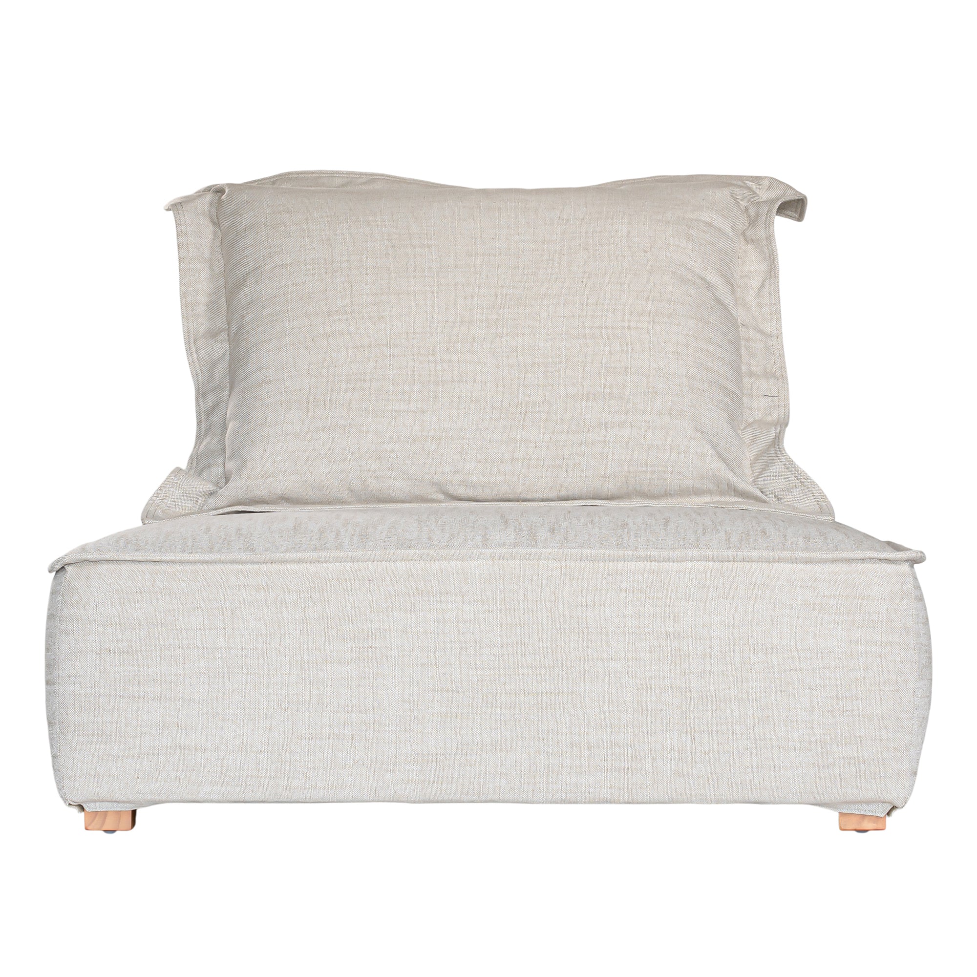 A versatile modular lounge chair in wheat upholstery, designed for ultimate comfort with a deep seat and plush back cushion. Perfect for modern, relaxed interiors