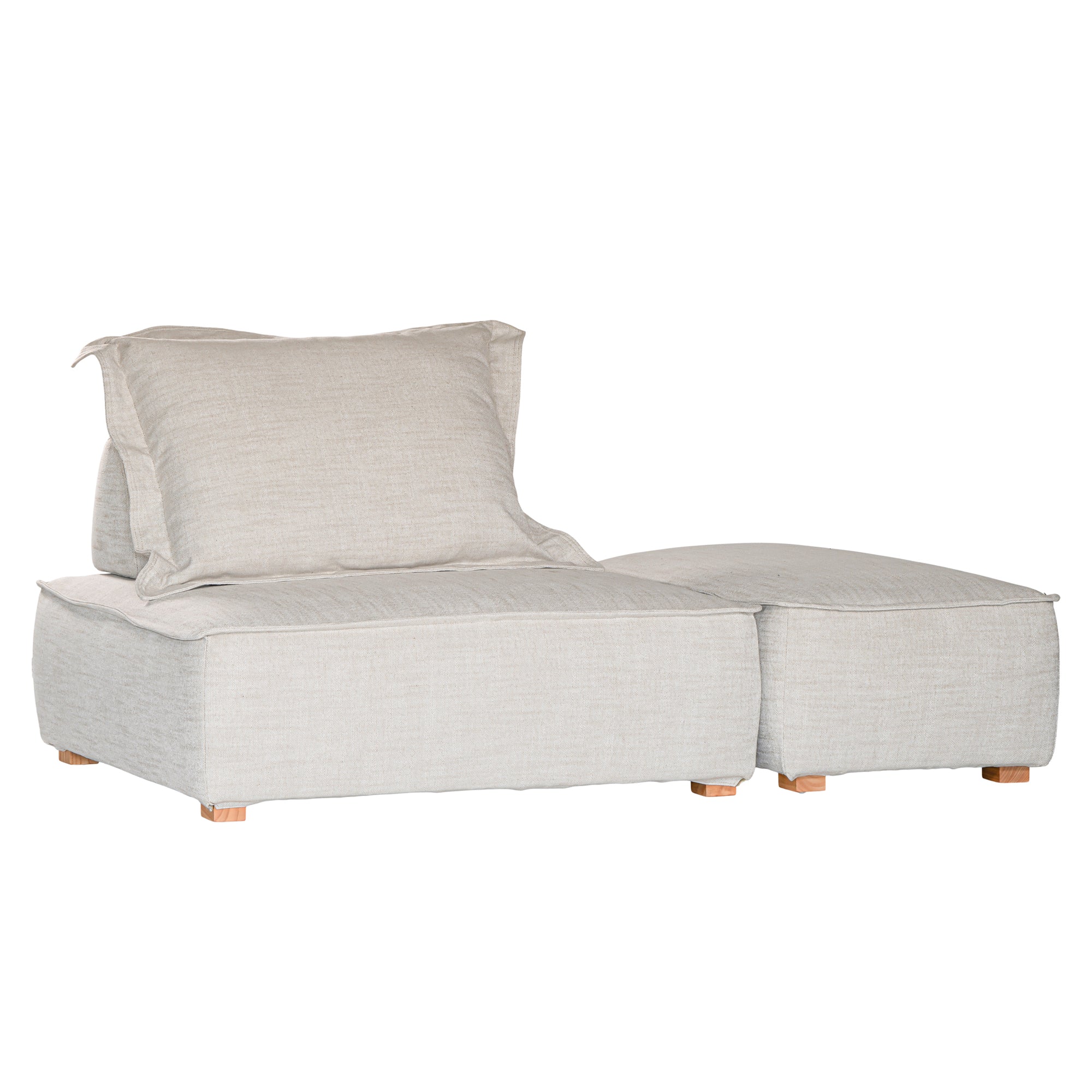 A versatile modular lounge chair in wheat upholstery, designed for ultimate comfort with a deep seat and plush back cushion. Perfect for modern, relaxed interiors