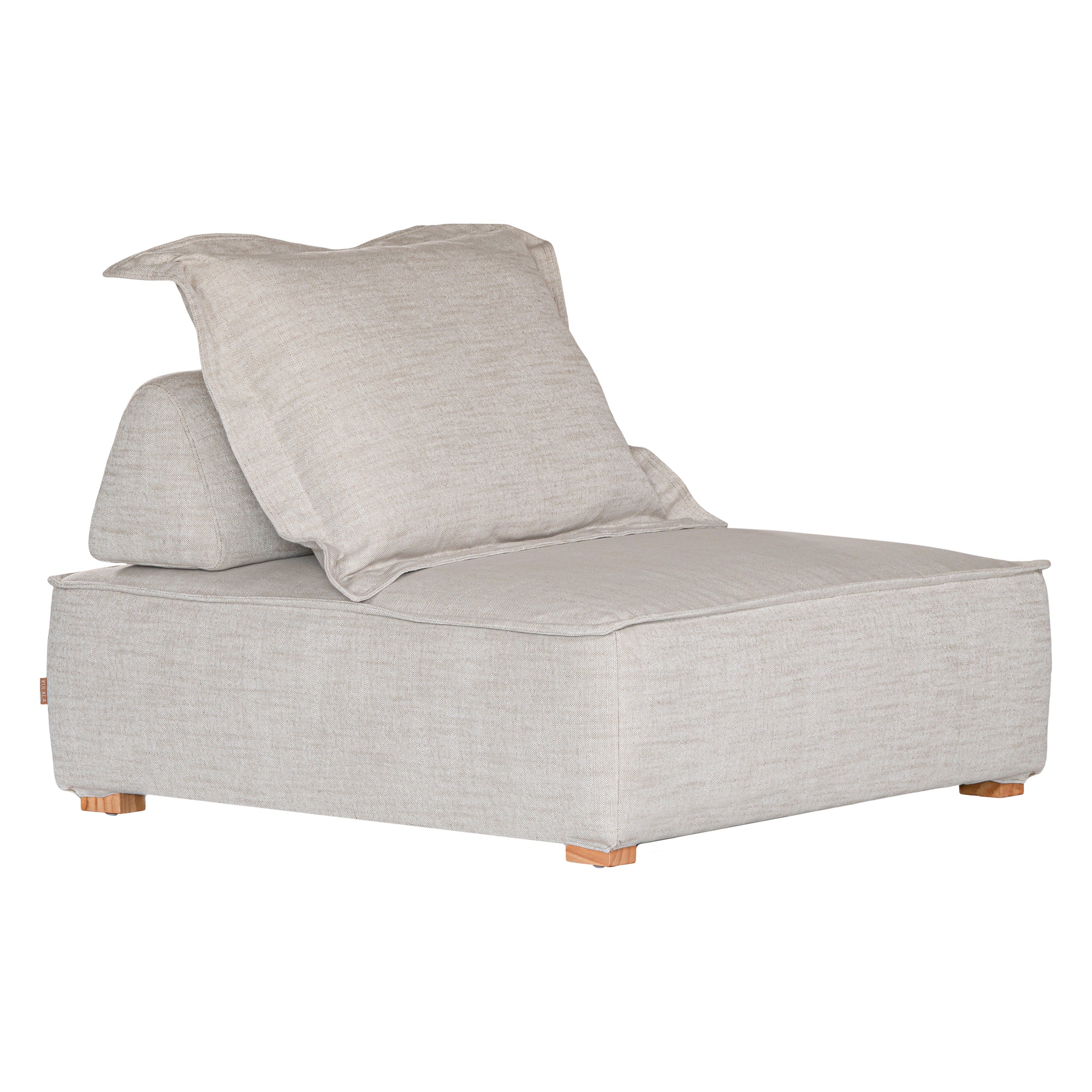 A versatile modular lounge chair in wheat upholstery, designed for ultimate comfort with a deep seat and plush back cushion. Perfect for modern, relaxed interiors