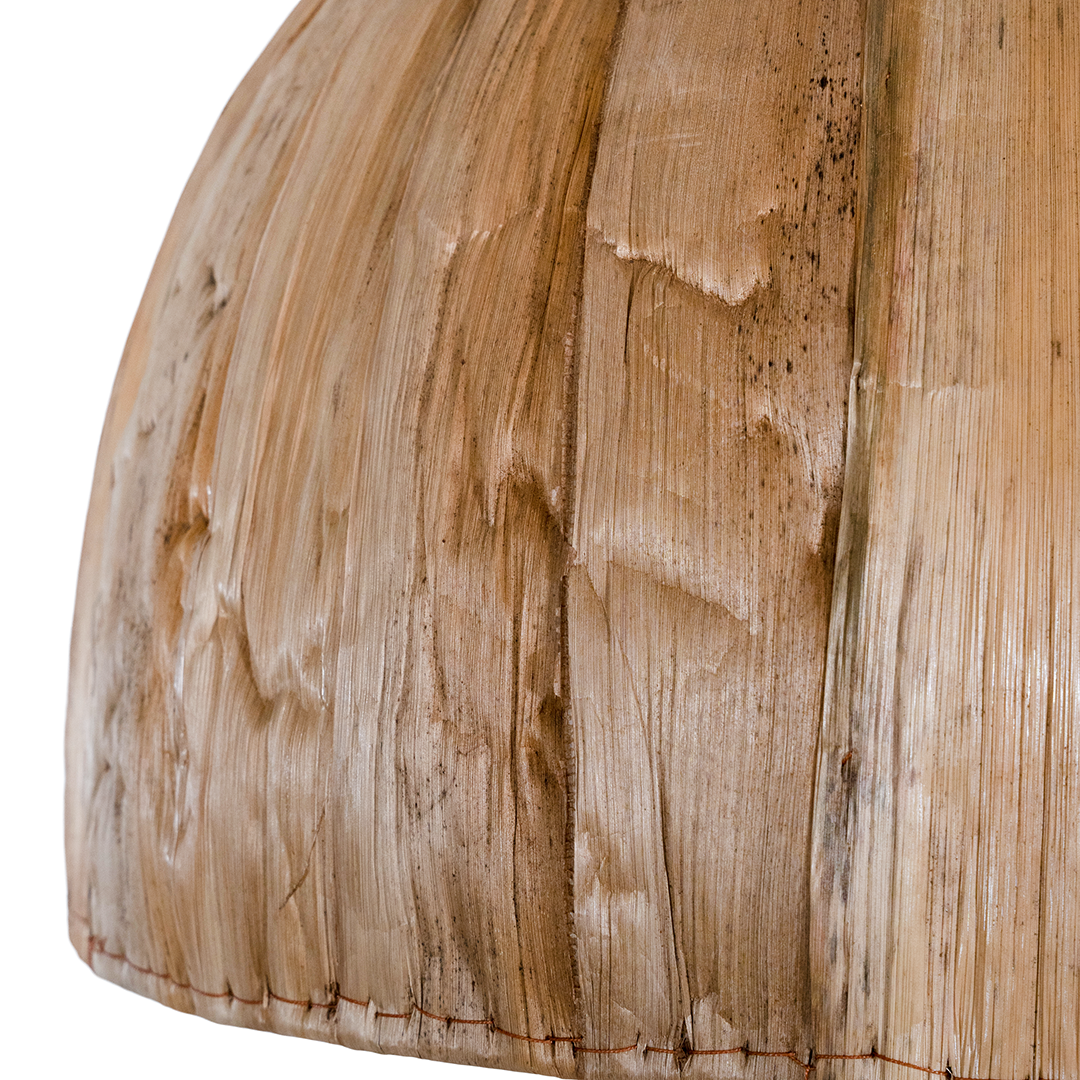 Dome-shaped pendant light crafted from natural timber strips, showcasing organic textures and warm earthy tones for a rustic yet modern aesthetic