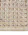 Natural handwoven rattan pendant light with an open weave dome design, creating a warm and inviting ambiance