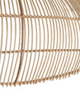 Kulala Living natural rattan pendant light, handwoven for a relaxed coastal aesthetic. Its organic design and wide, airy frame create a warm, inviting ambiance in any interior space