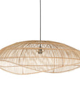 Kulala Living natural rattan pendant light, handwoven for a relaxed coastal aesthetic. Its organic design and wide, airy frame create a warm, inviting ambiance in any interior space