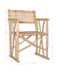 Natural rattan armchair with rustic branch frame, perfect for adding a touch of organic texture to any dining space