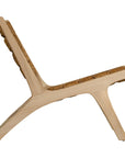 Natural banana leaf lounge chair with a sturdy wooden teak frame, perfect for relaxed indoor or outdoor living spaces
