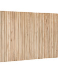 Natural teak wood panel bedhead with vertical pole design, showcasing the organic texture and warm tones of solid teak. Ideal for creating a tranquil and earthy bedroom aesthetic. Queen size bedhead for contemporary and rustic interiors.