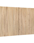 Natural teak wood panel bedhead with vertical pole design, showcasing the organic texture and warm tones of solid teak. Ideal for creating a tranquil and earthy bedroom aesthetic. Queen size bedhead for contemporary and rustic interiors.