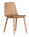 The Kulala Living natural wood dining chair features a sleek, curved seat with a natural wood grain finish. Its minimalist design and sturdy legs make it a stylish and versatile addition to any modern dining space