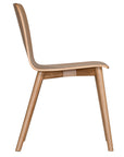 The Kulala Living natural wood dining chair features a sleek, curved seat with a natural wood grain finish. Its minimalist design and sturdy legs make it a stylish and versatile addition to any modern dining space