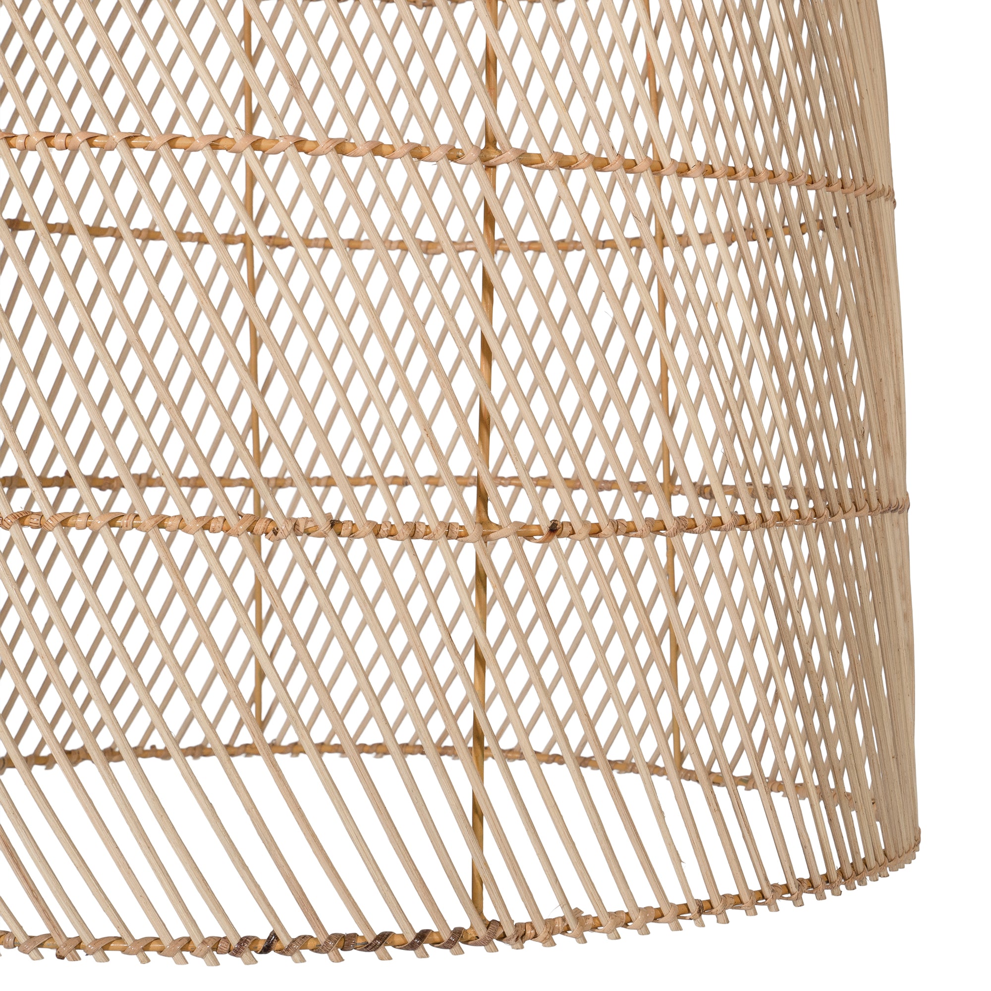 Natural woven pendant light with a modern, natural fibre design, ideal for contemporary interiors and outdoor settings