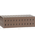 Concrete chocolate coffee table with modern cut-out design