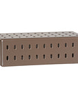 Concrete chocolate coffee table with modern cut-out design