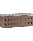 Concrete chocolate coffee table with modern cut-out design