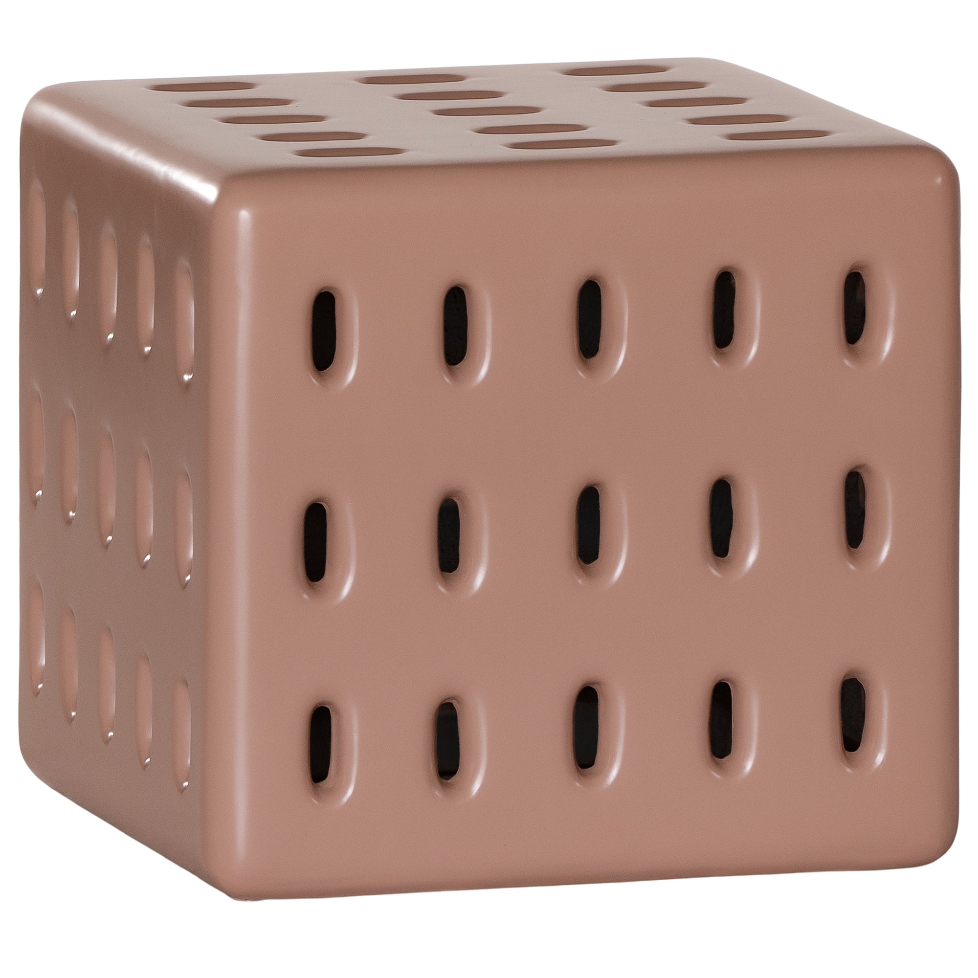 Concrete penny side table with modern cut-out design