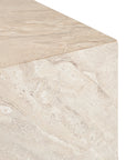 Nulusi coffee table in dune hydro dipped finish with rectangular form and solid block base
