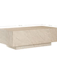 Nulusi coffee table in dune hydro dipped finish with rectangular form and solid block base