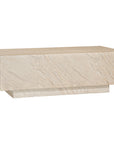 Nulusi coffee table in dune hydro dipped finish with rectangular form and solid block base
