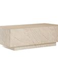 Nulusi coffee table in dune hydro dipped finish with rectangular form and solid block base