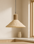 Sable Paper Mâché and Jute Pendant Light