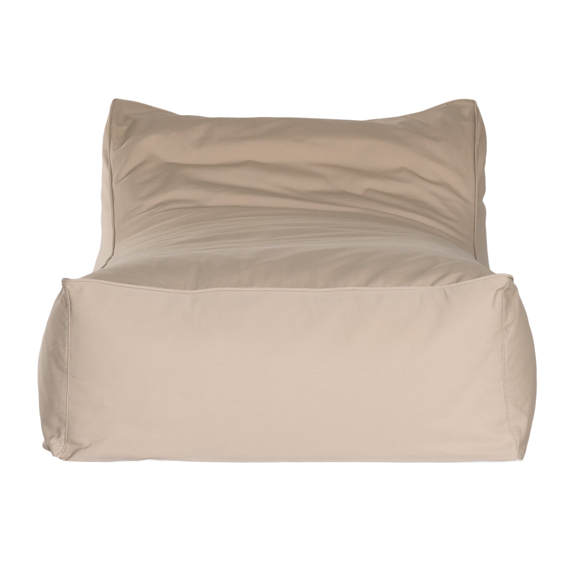 Sand sunlounger bean bag for outdoor relaxation, featuring durable fabric and ergonomic shape. Ideal for poolside lounging, garden seating, or creating a casual chill-out area