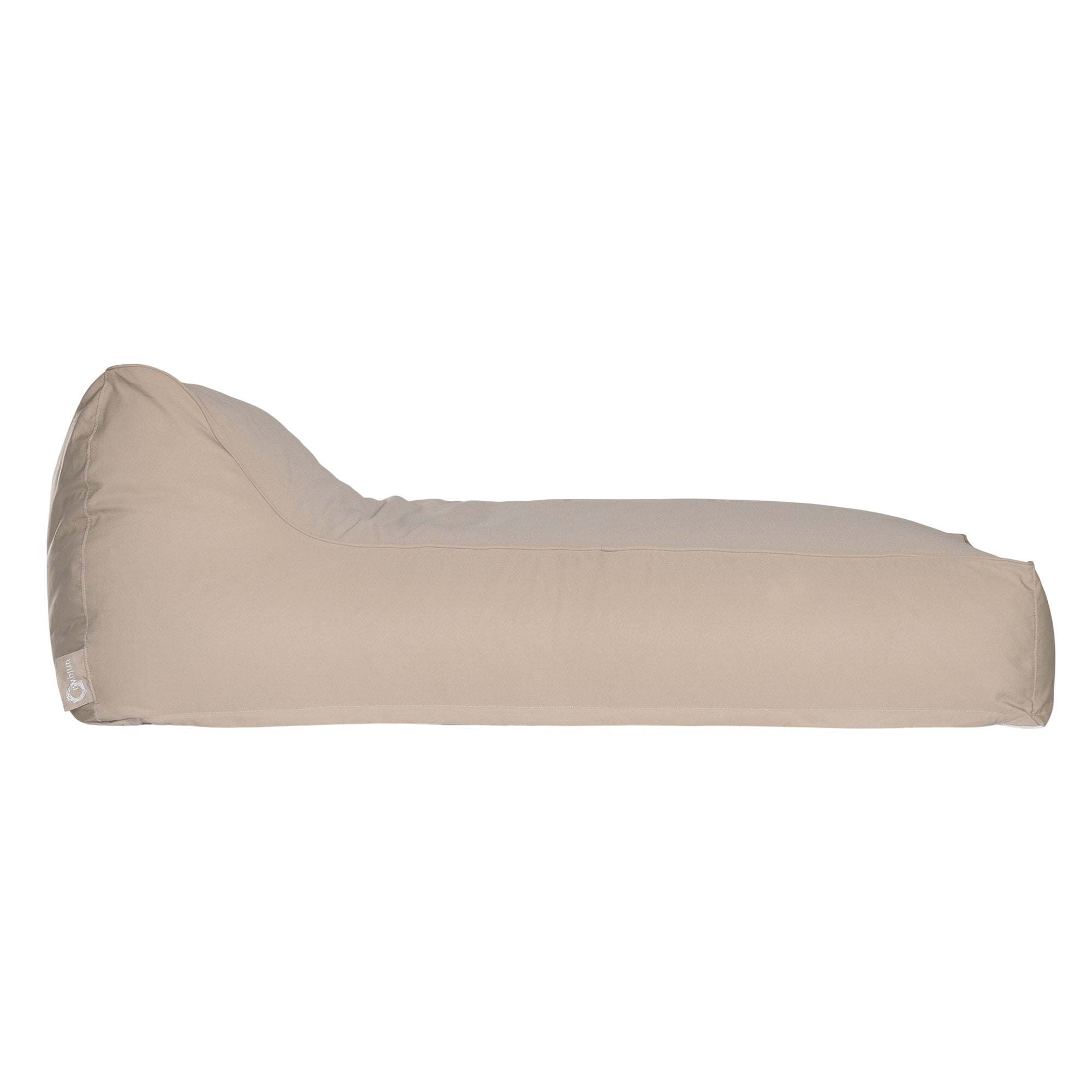 Sand sunlounger bean bag for outdoor relaxation, featuring durable fabric and ergonomic shape. Ideal for poolside lounging, garden seating, or creating a casual chill-out area