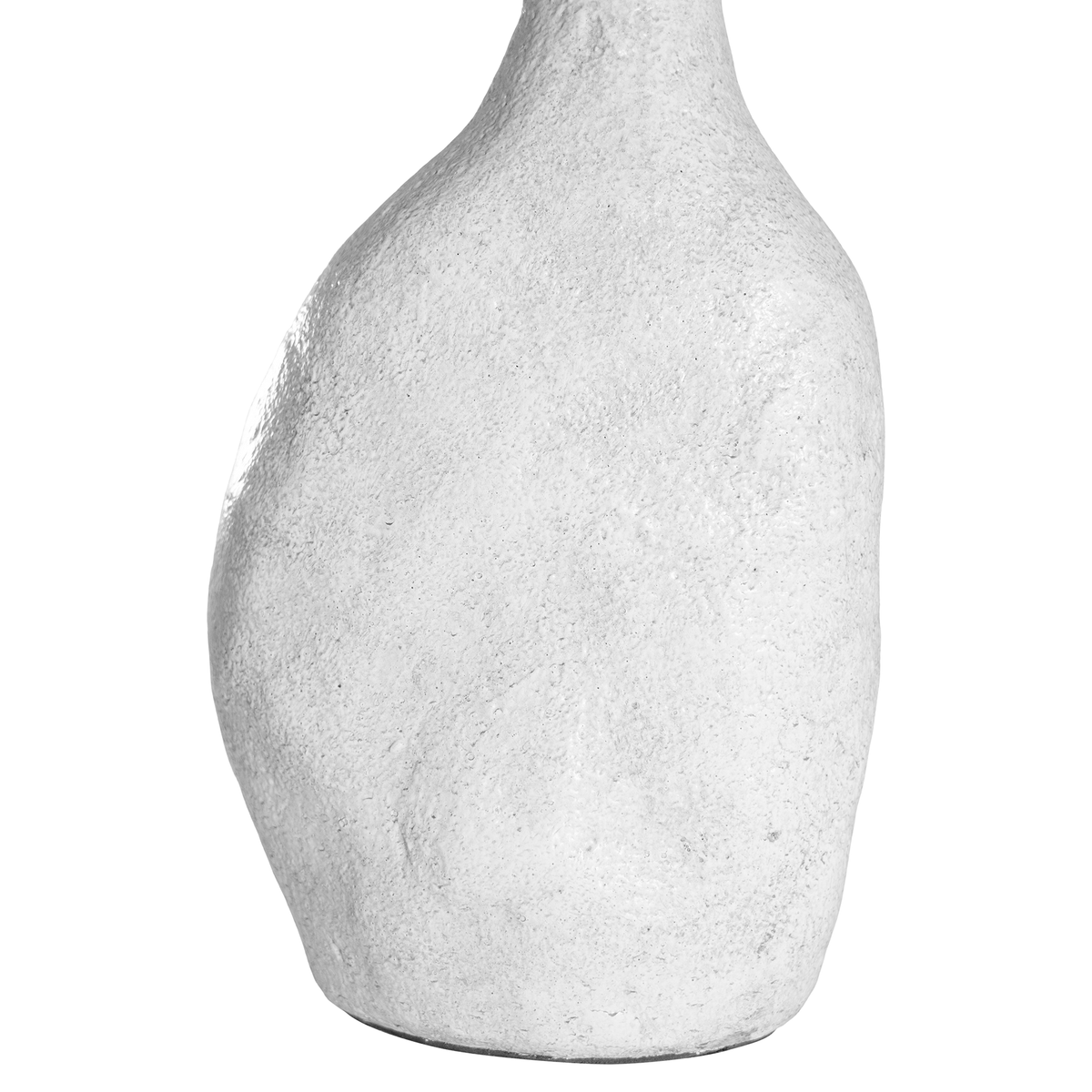 Small Meraki Whitewashed Fibre Cement Vase by KULALA Living, showcasing a sculptural, pure white design with a smooth finish.
