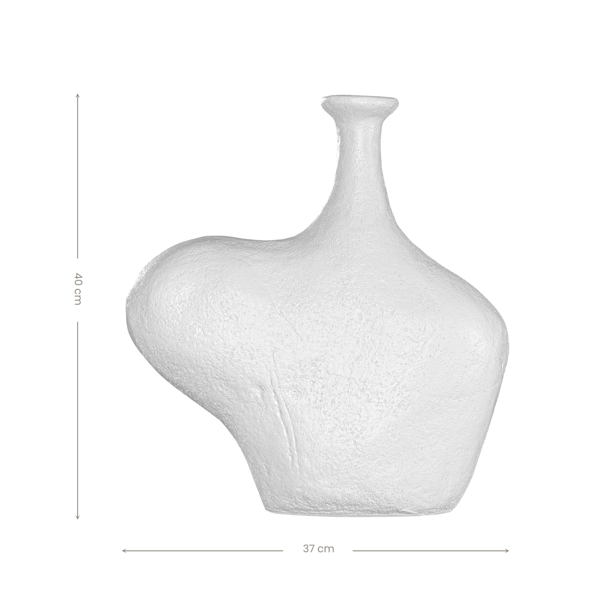 Whitewashed fibre cement vase by KULALA Living with a sculptural, wide, pure white design, perfect for modern home decor.