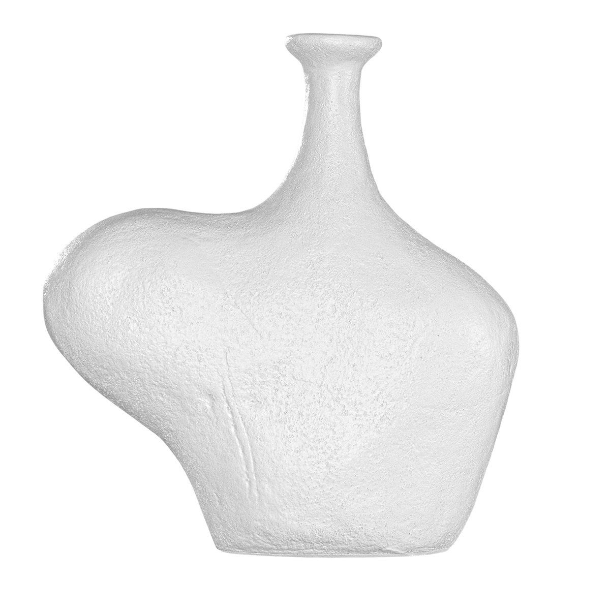 Whitewashed fibre cement vase by KULALA Living, featuring a sculptural, wide design with a sleek, modern white finish.