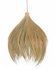 Handwoven seagrass pendant light with natural fibres, adding organic texture and warmth to any interior space