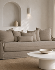 Sirocco Sofa in Natural creates a calm and inviting living room with soft neutral tones and timeless relaxed styling.