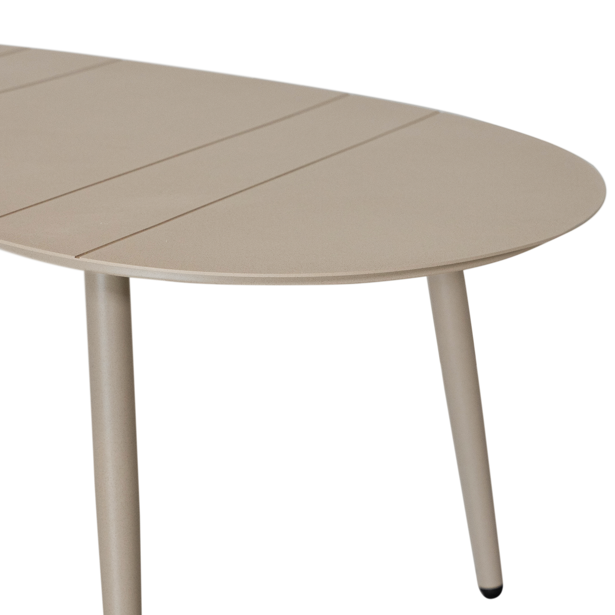 Solara coffee table with organic curved shape and light finish on a clean studio background.