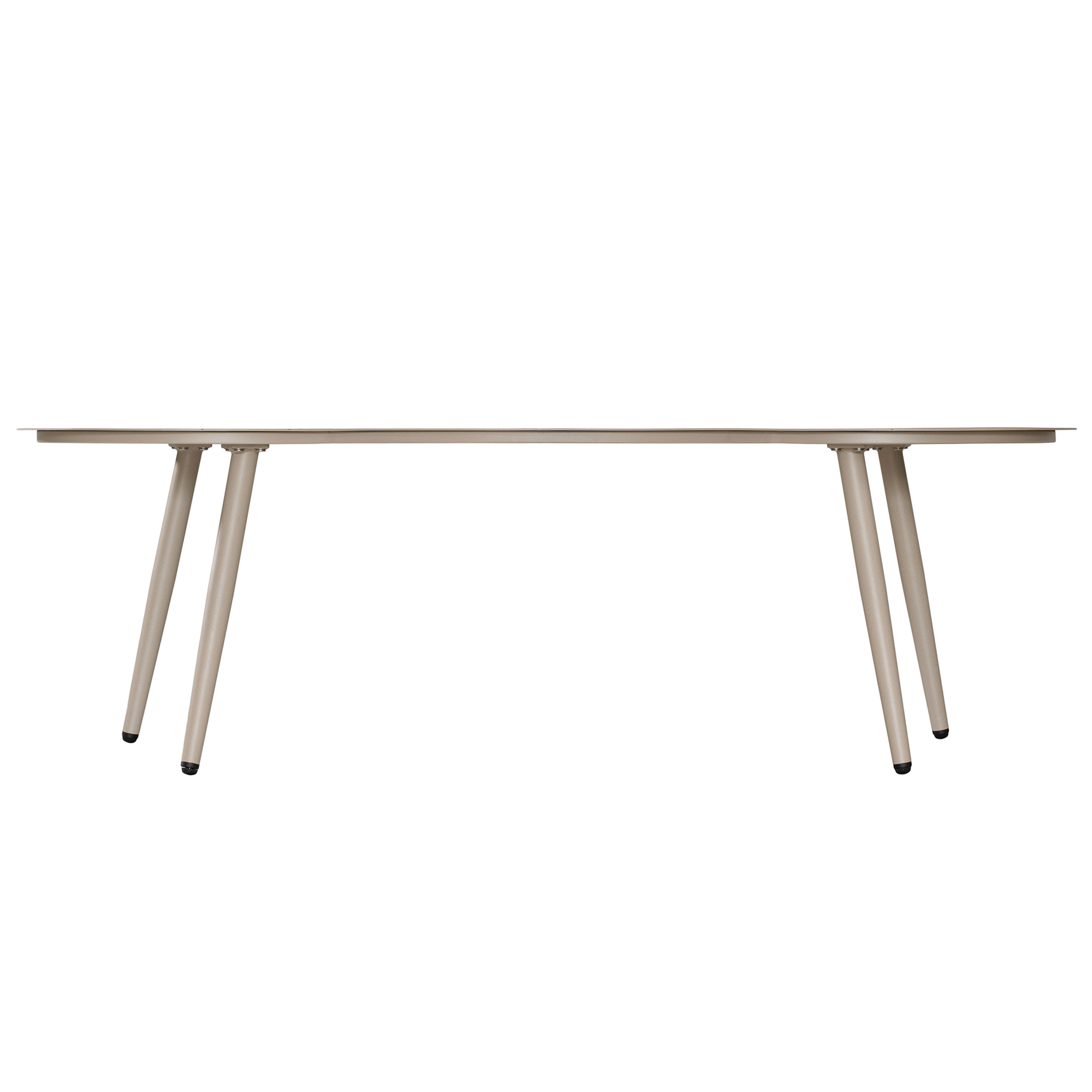 Solara coffee table with organic curved shape and light finish on a clean studio background.