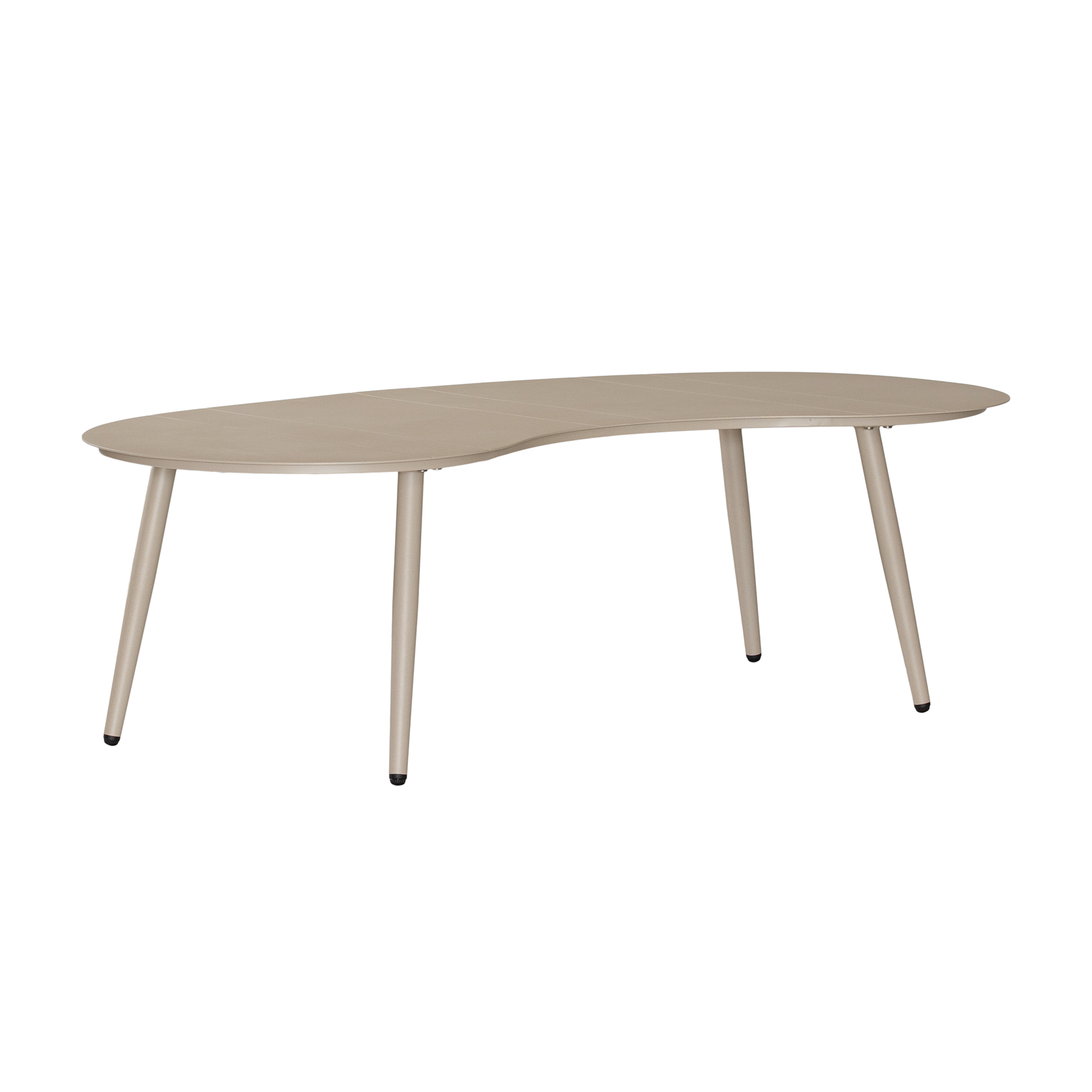 Solara coffee table with organic curved shape and light finish on a clean studio background.