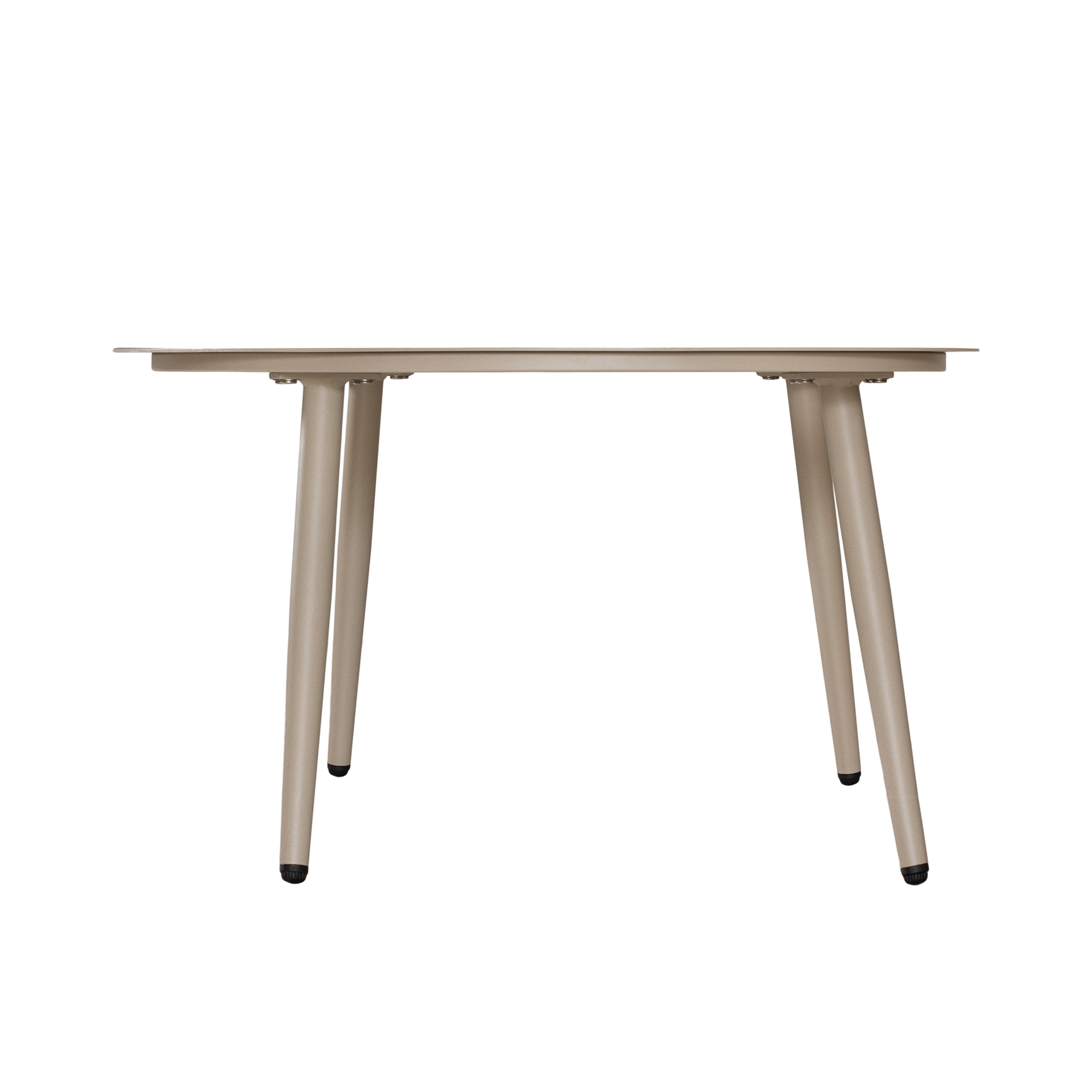 Solara coffee table with organic curved shape and light finish on a clean studio background.
