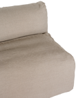 Sunset modular sofa in natural linen with a relaxed low profile modular design.