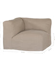 Sunset modular sofa in natural linen with a relaxed low profile modular design.
