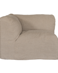 Sunset modular sofa in natural linen with a relaxed low profile modular design.