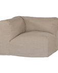 Sunset modular sofa in natural linen with a relaxed low profile modular design.