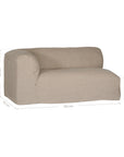 Sunset modular sofa in natural linen with a relaxed low profile modular design.