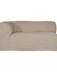 Sunset modular sofa in natural linen with a relaxed low profile modular design.