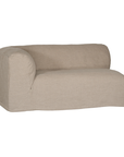 Sunset modular sofa in natural linen with a relaxed low profile modular design.