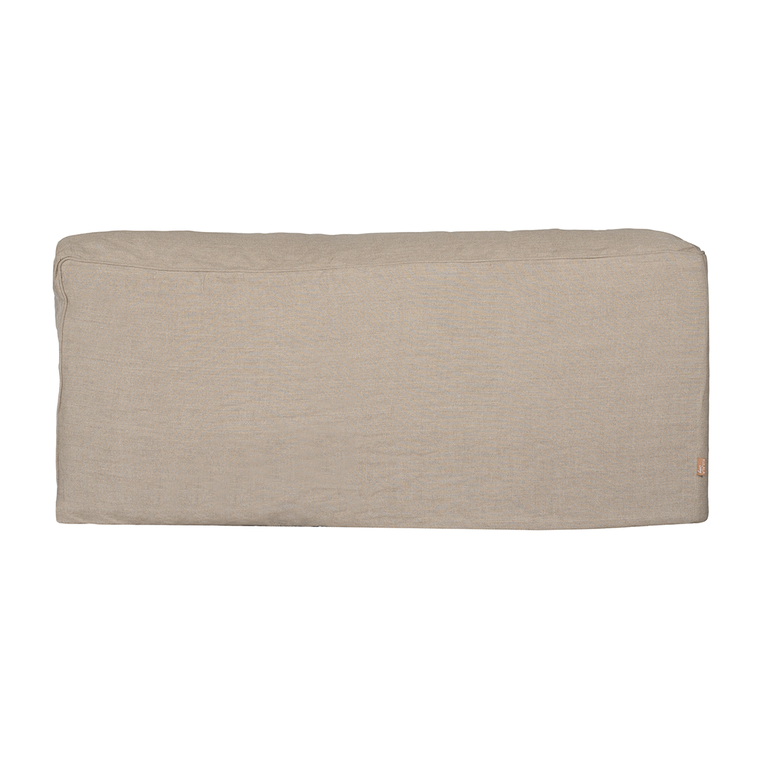 Sunset modular sofa in natural linen with a relaxed low profile modular design.