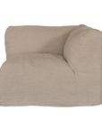 Sunset modular sofa in natural linen with a relaxed low profile modular design.