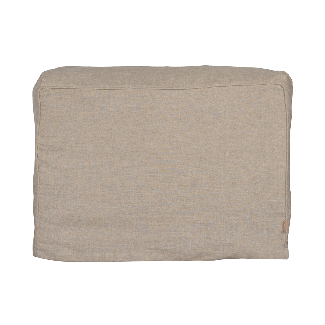 Sunset modular sofa in natural linen with a relaxed low profile modular design.