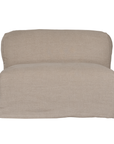 Sunset modular sofa in natural linen with a relaxed low profile modular design.