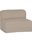 Sunset modular sofa in natural linen with a relaxed low profile modular design.